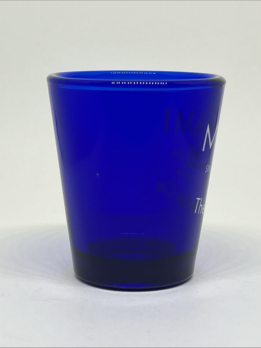 Miami Cobalt Blue Shot Glass with White Print - Picture 3 of 4